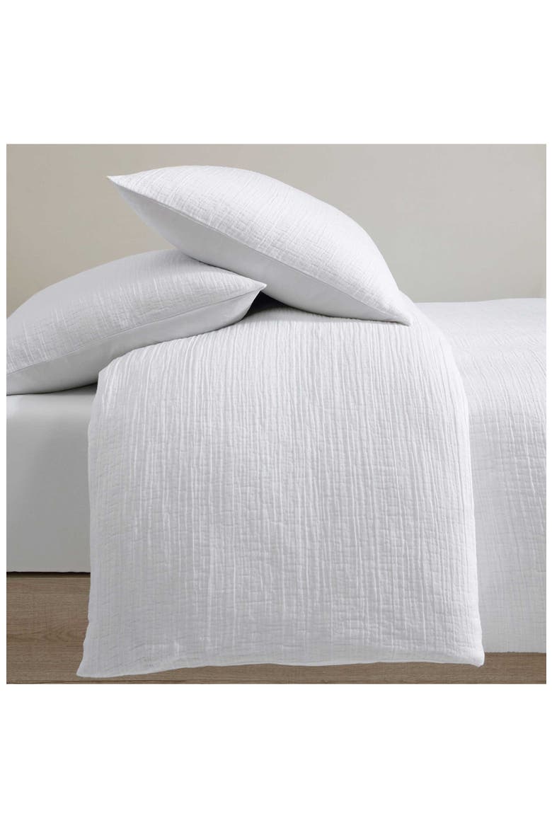 Jacquard Cotton Duvet & Shams Set, Alternate, color, WHITE