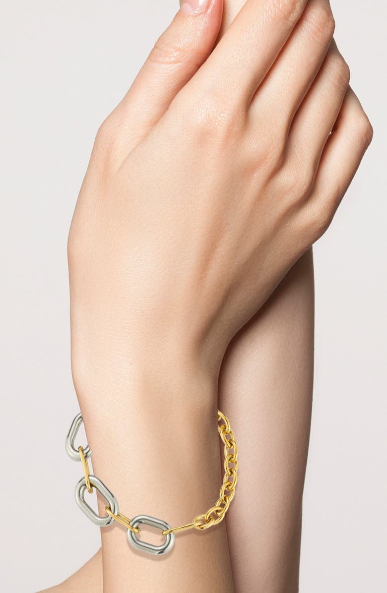 GLAZE JEWELRY Two-Tone Link Bracelet, Alternate, color, Two Tone