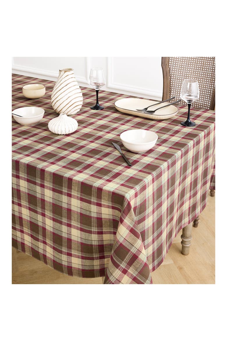 Linen Tablecloth - Rustic Plaid, Alternate, color, Rustic Multicolor