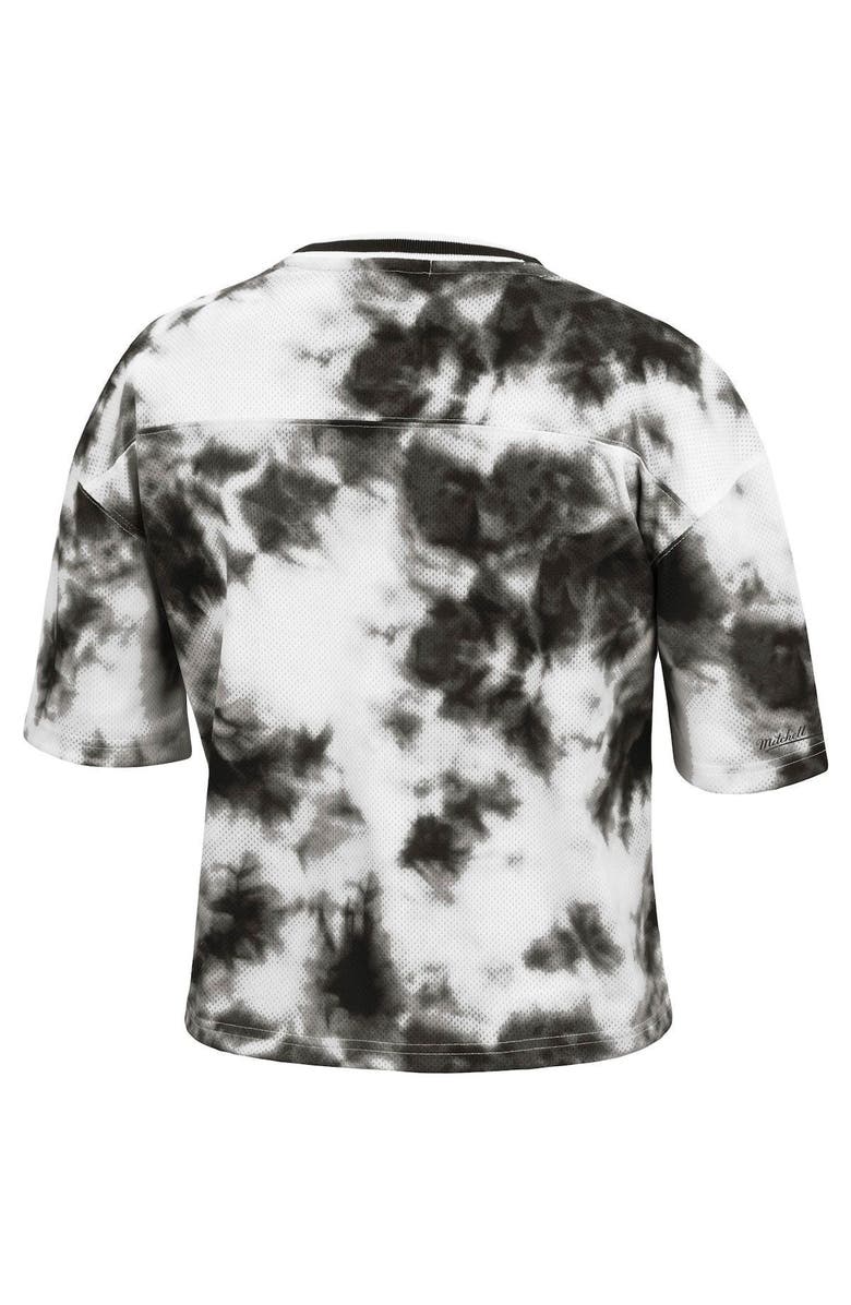 Mitchell & Ness Women's Mitchell & Ness Black/White Milwaukee Bucks Hardwood Classics Tie-Dye Cropped T-Shirt, Alternate, color, 