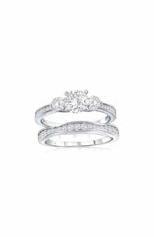 Triple Round Cubic Zirconia 2-Piece Ring Set