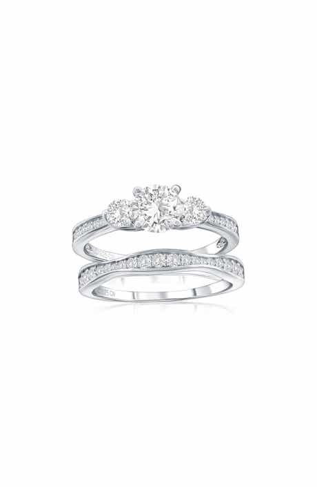 Triple Round Cubic Zirconia 2-Piece Ring Set