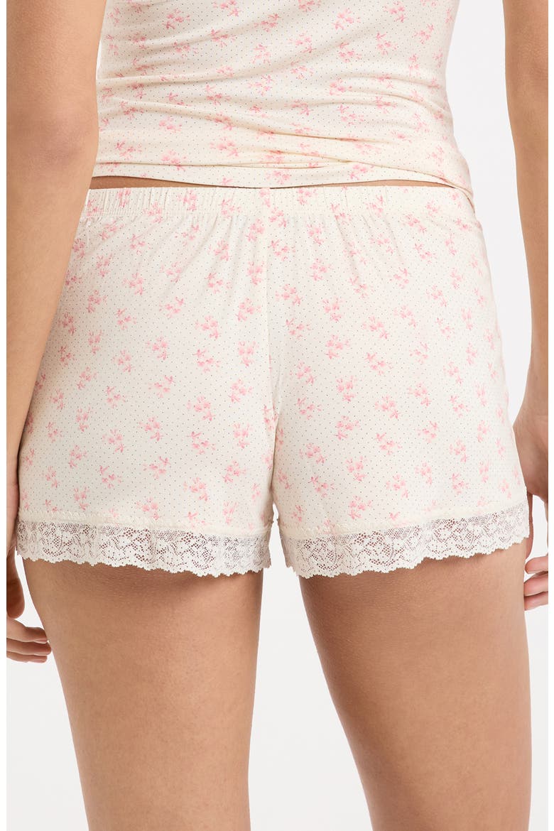 Kitty Lace Trim Shorts, Alternate, color, PINK