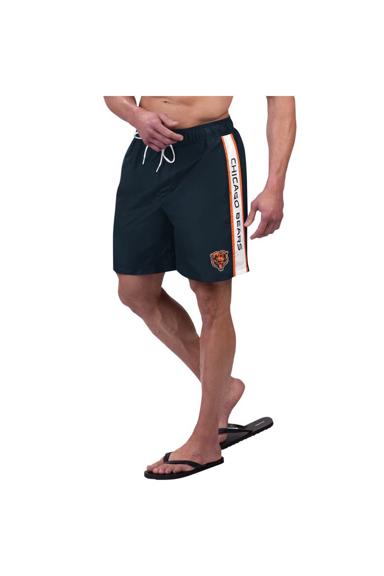 Men's G-III Sports by Carl Banks Navy Chicago Bears Streamline Volley Swim Shorts, Alternate, color, Navy