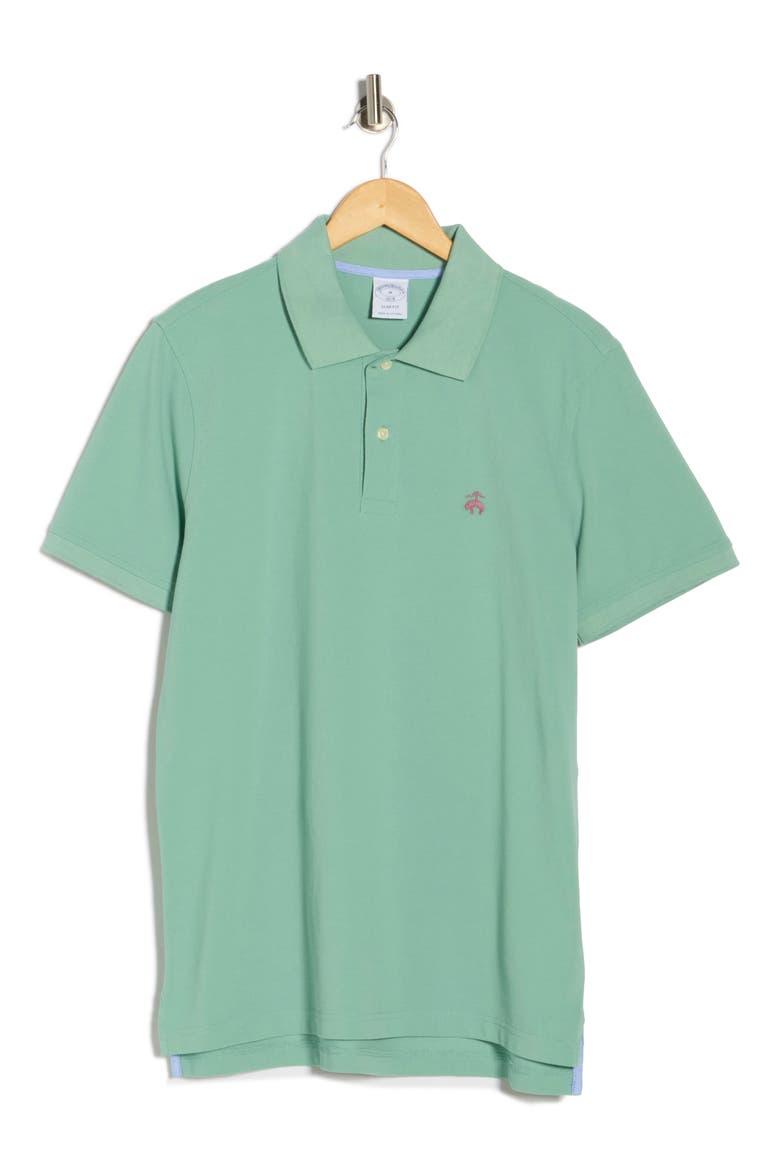 Slim Fit Solid Cotton Piqué Polo, Alternate, color, MALACHITE GREEN
