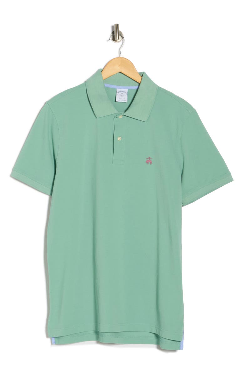 Brooks Brothers Slim Fit Solid Cotton Piqué Polo, Alternate, color, Malachite Green