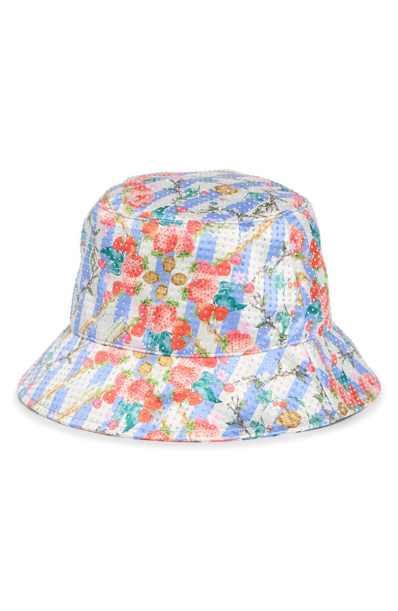 Kurt Geiger London Strawberry Crystal Bucket Hat, Alternate, color, Periwinkle Blue
