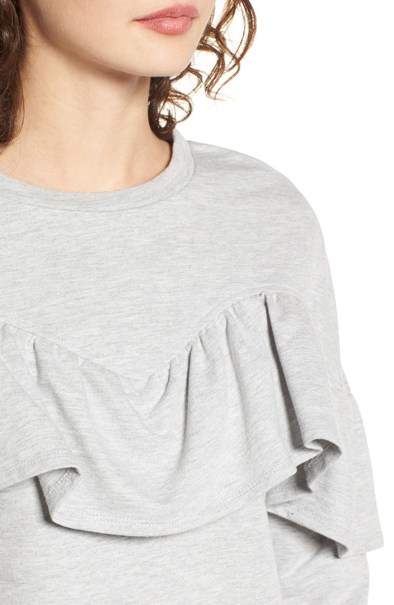 Love, Fire Ruffle Sweatshirt Dress, Alternate, color,