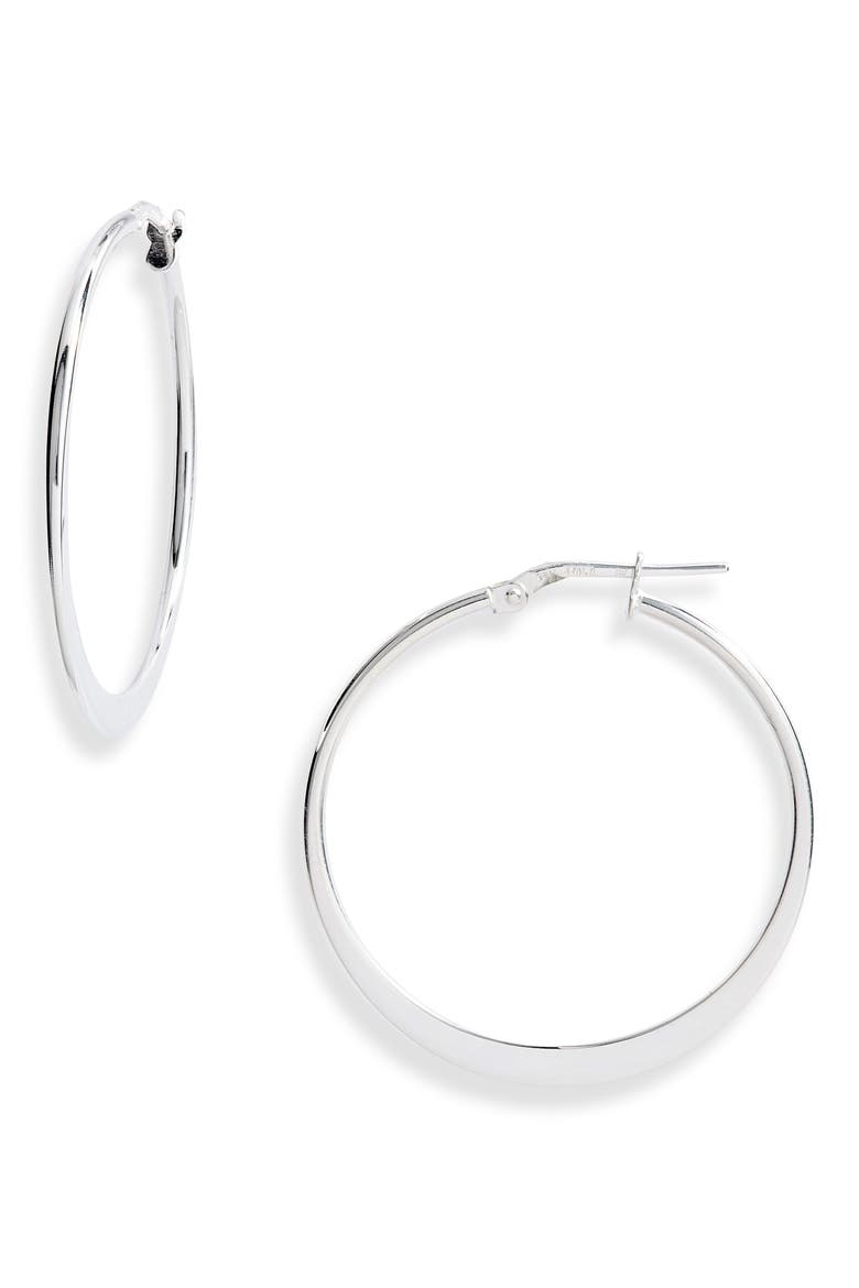 Small Hoop Earrings, Main, color, SILVER