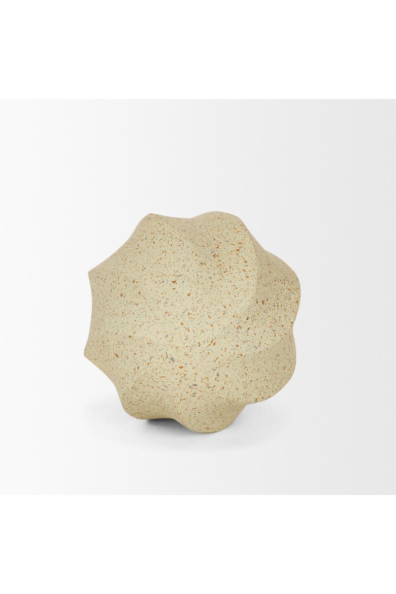 Imani Sculptural Textured Metal Decorative Orb, Alternate, color, Beige