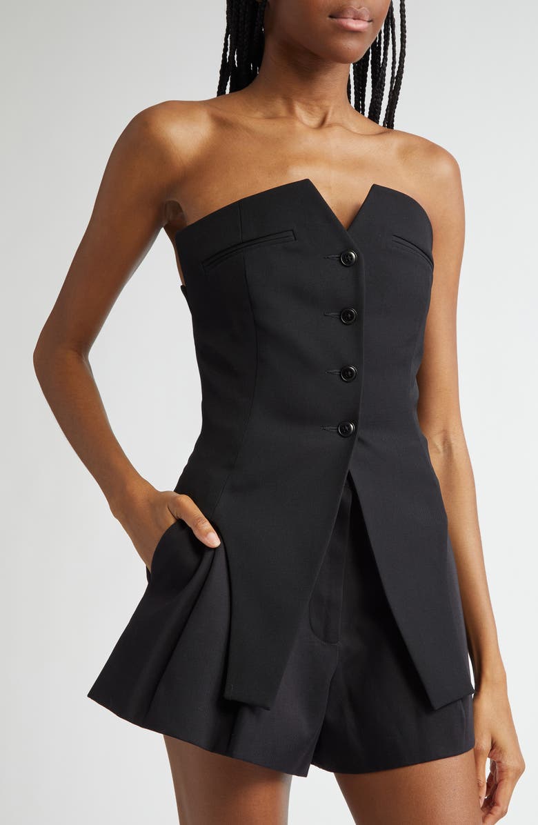 Alexander Wang Deconstructed Strapless Wool Vest, Alternate, color, 