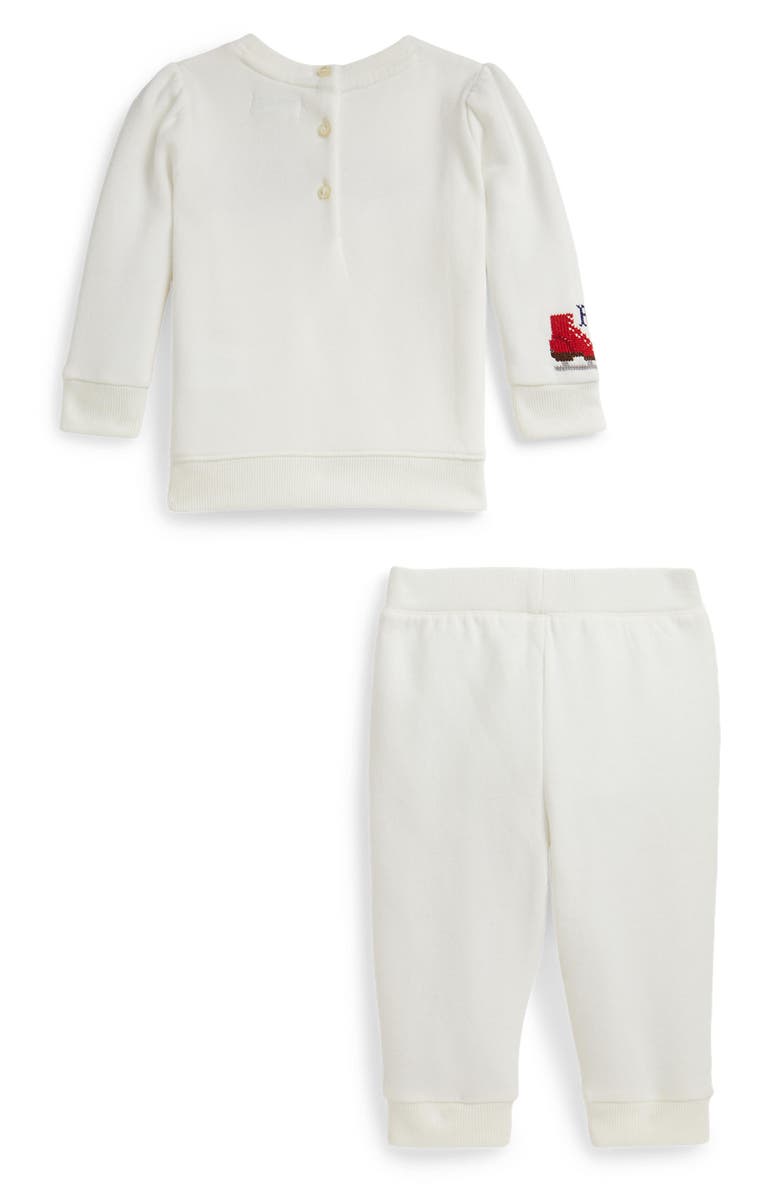 Ralph Lauren Embroidered Cotton Sweatshirt & Joggers Set, Alternate, color, White