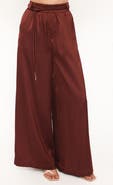 Petal & Pup Vita High Waist Wide Leg Satin Pants