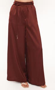Petal & Pup Vita High Waist Wide Leg Satin Pants