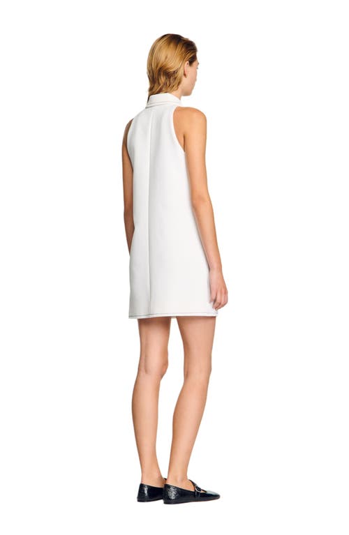Sandro Melodie Peter Pan Collar Dress In Ecru