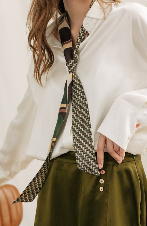 Modular Skinny Silk Scarf