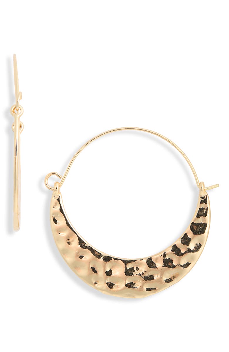 NATASHA Hammered Hoop Earrings, Main, color, Gold