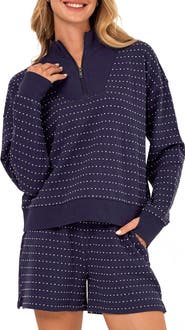 Threads 4 Thought Kindra Embroidered Dot Quarter Zip Top