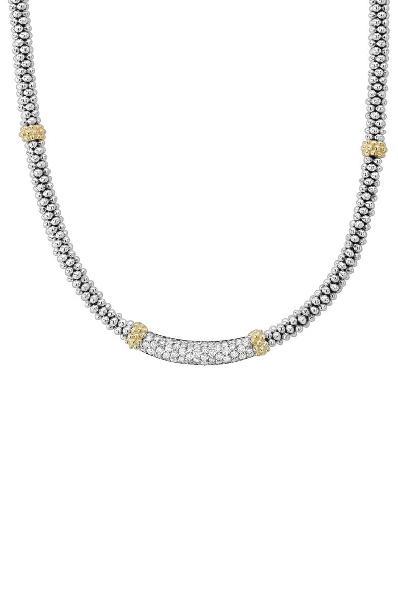 Lux Diamond Rope Necklace, Main, color, SILVER/ DIAMOND