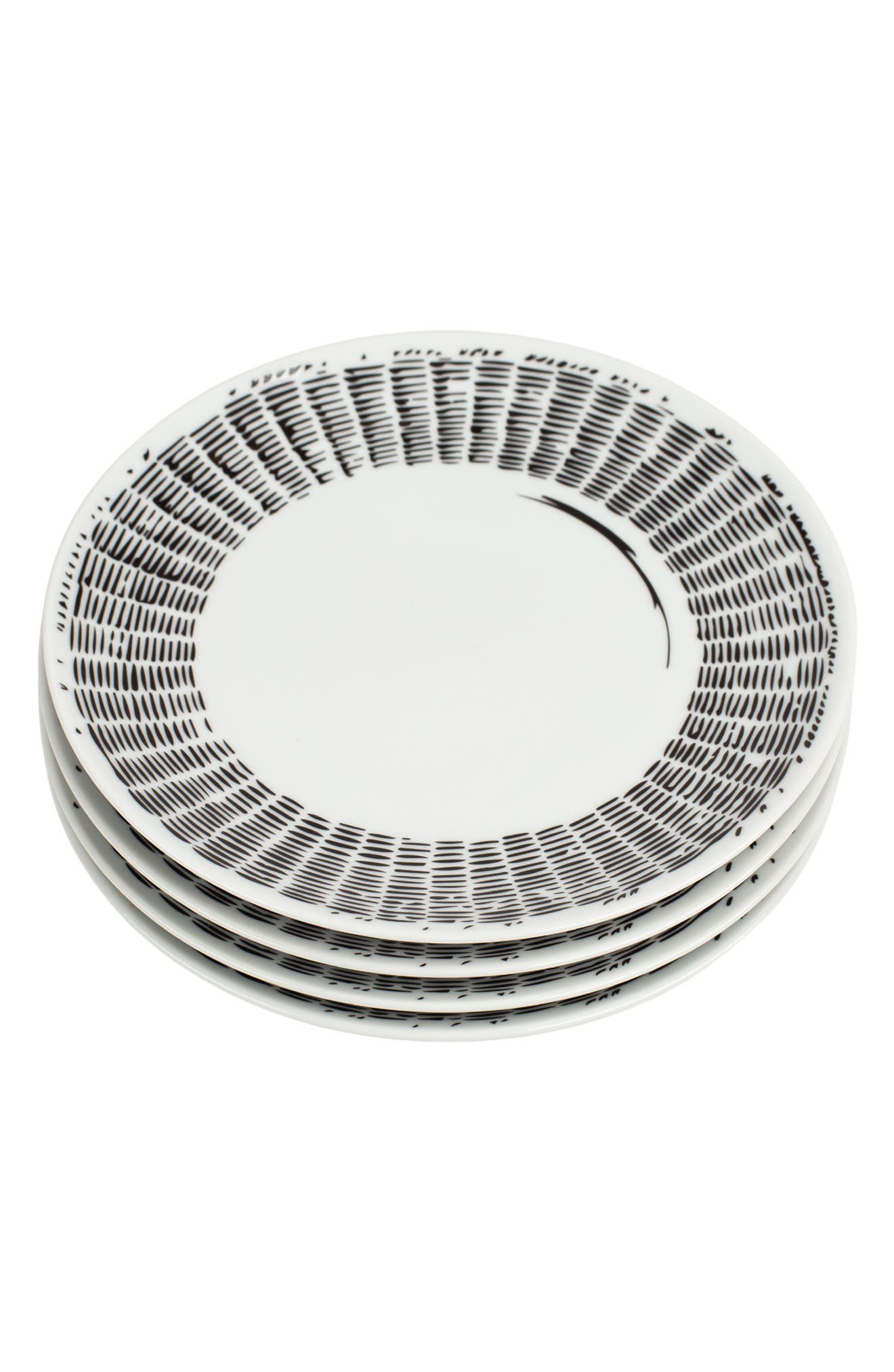 MISETTE Set of 4 Salad Plates in Black/White 