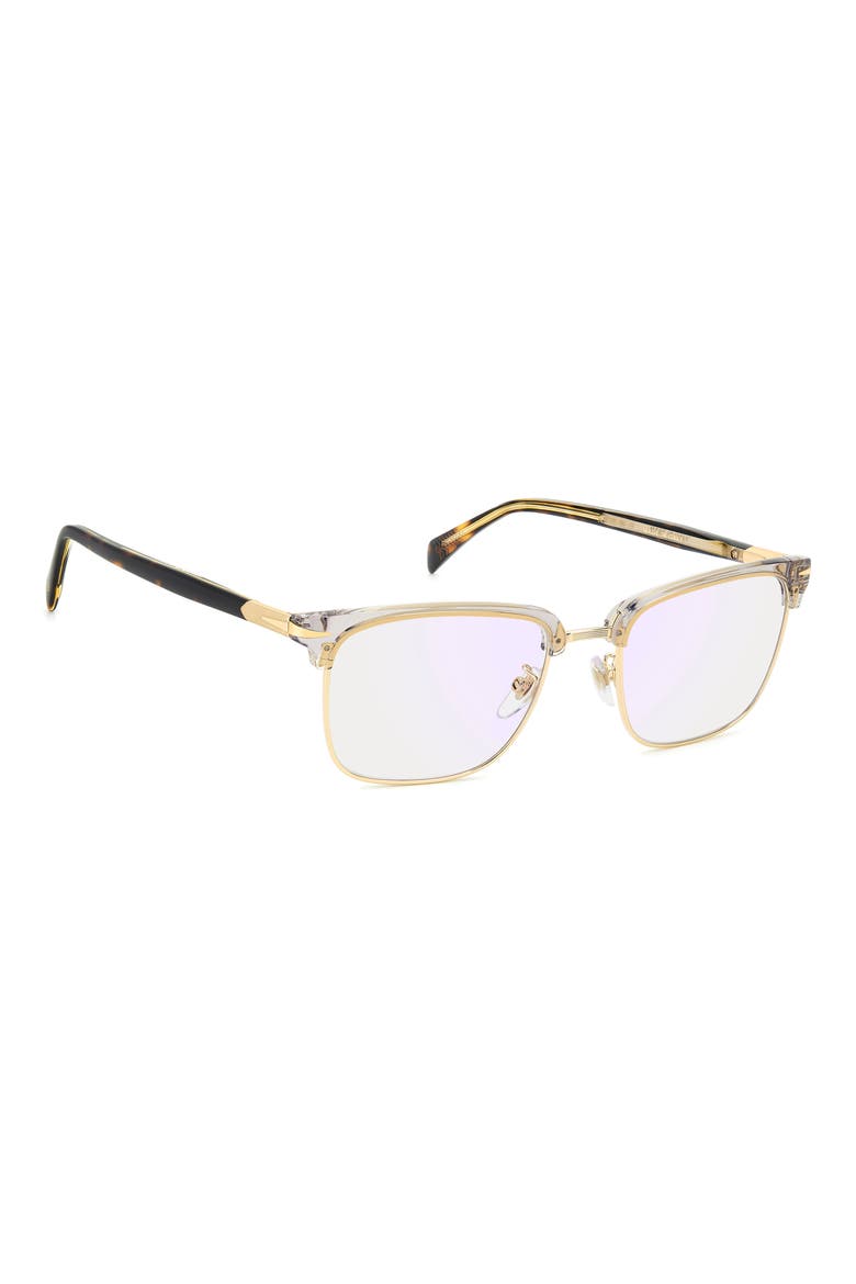 54mm Rectangular Optical Glasses, Alternate, color, GREY HAVANA GOLD/ BLUE SP