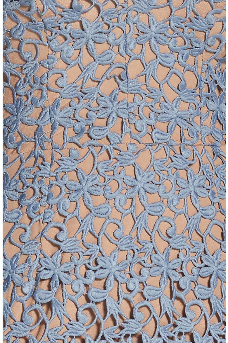 Lily Crochet Fit & Flare Dress, Alternate, color, MINERAL BLUE/ NUDE