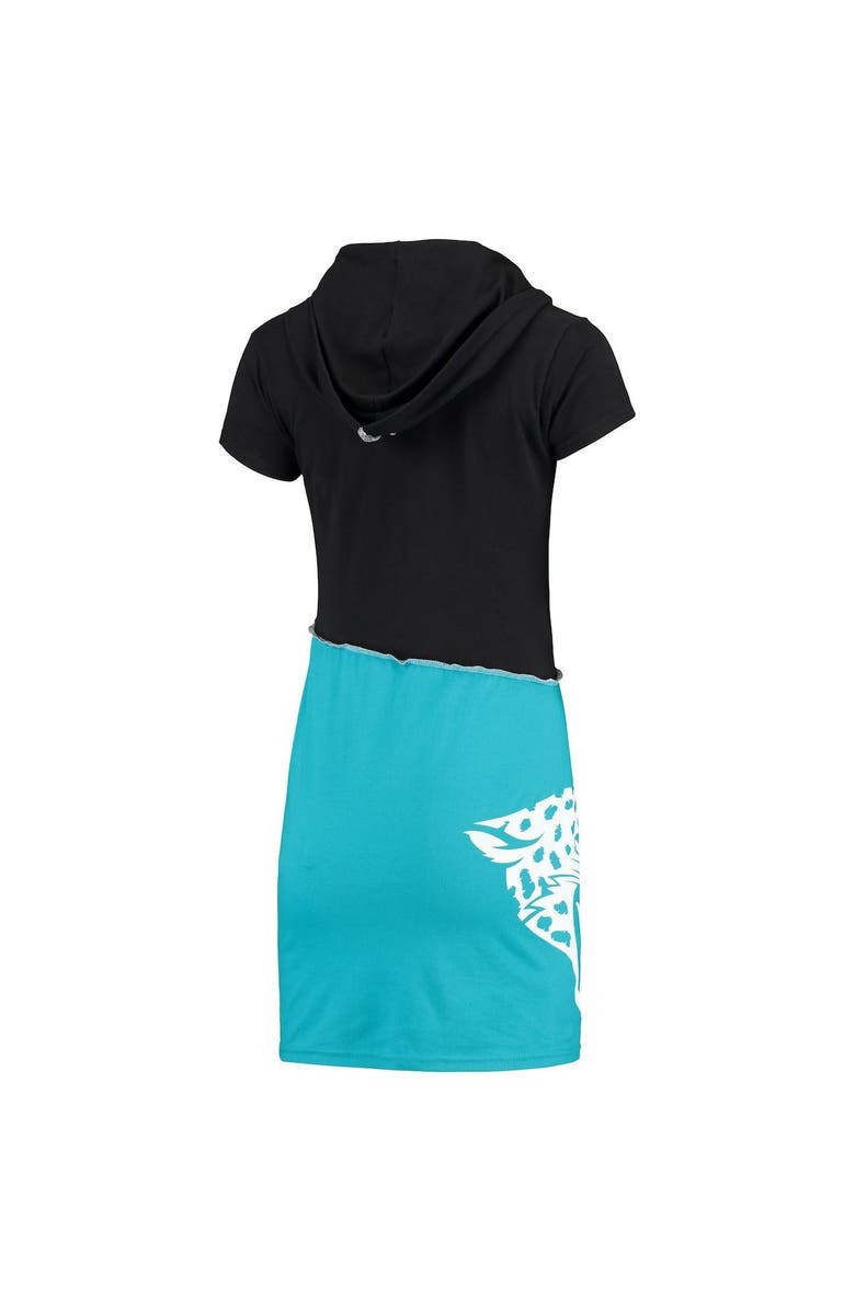 REFRIED APPAREL Women's Refried Apparel Black/Teal Jacksonville Jaguars Sustainable Hooded Mini Dress, Alternate, color, Black