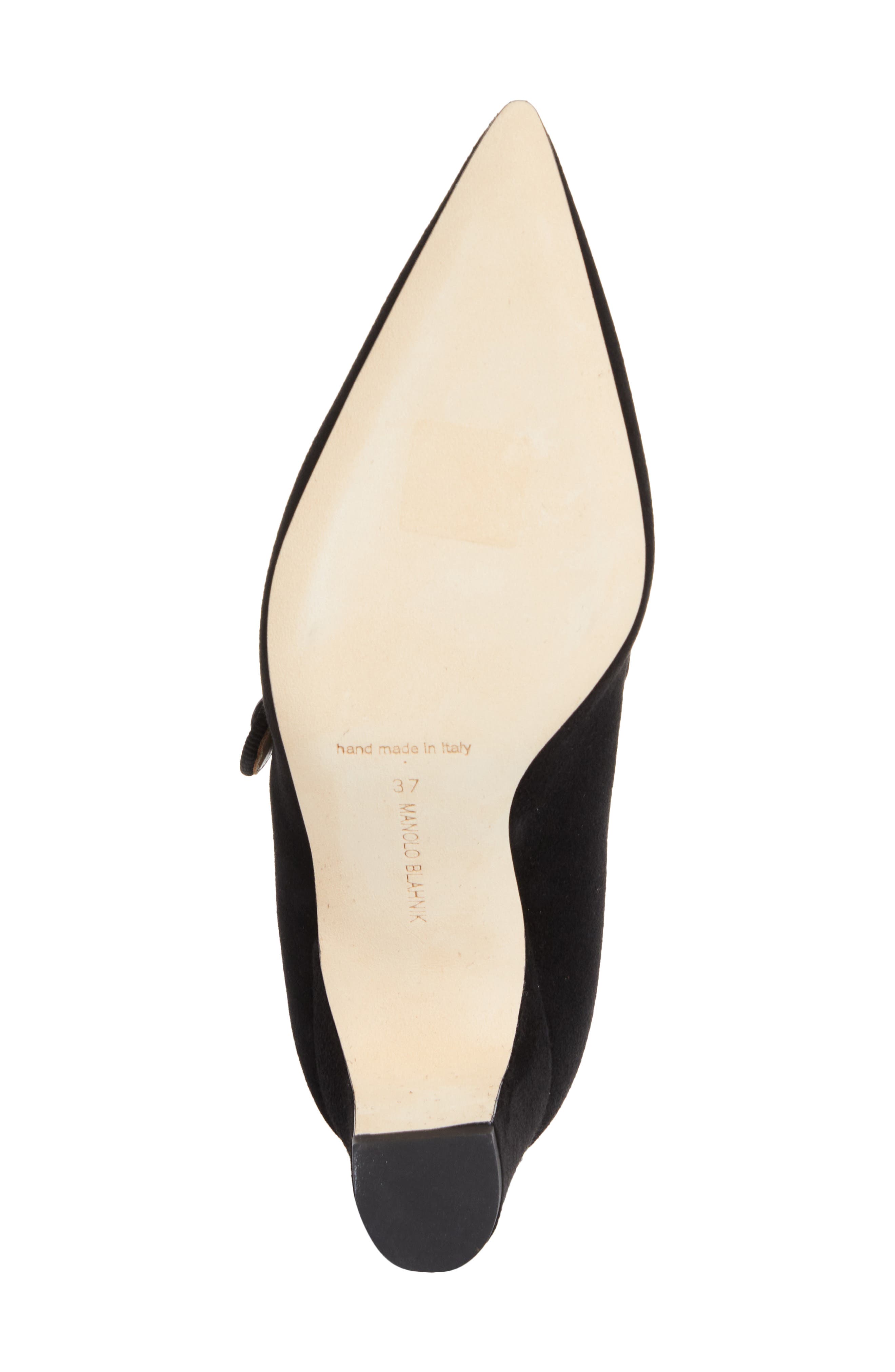 Manolo Blahnik Campariba Pointed Toe Mary Jane Pump, Alternate, color, Black