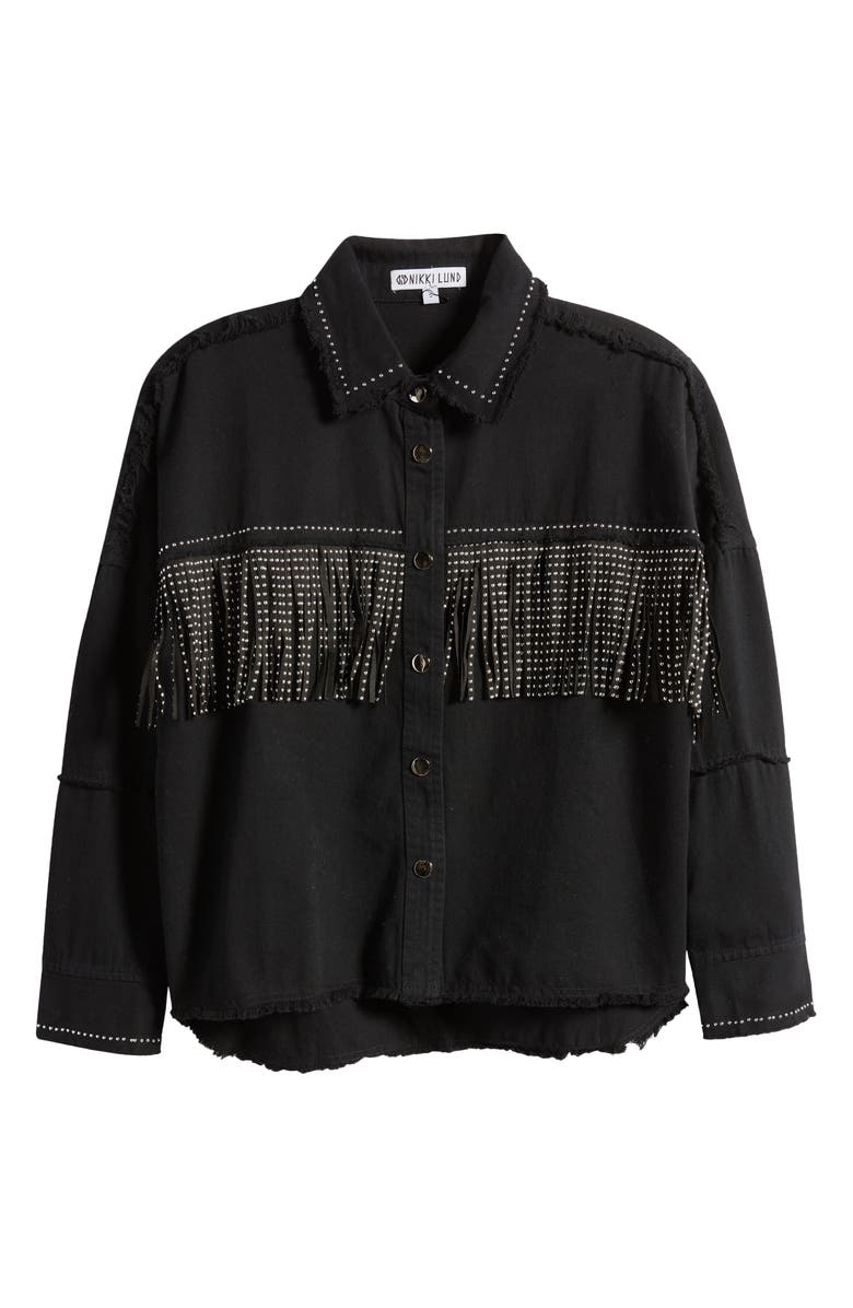 NIKKI LUND Fringe Oversize Jacket, Alternate, color,