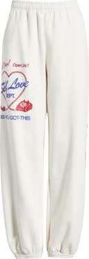 THE MAYFAIR GROUP Self Love Club Oversize Fleece Graphic Sweatpants