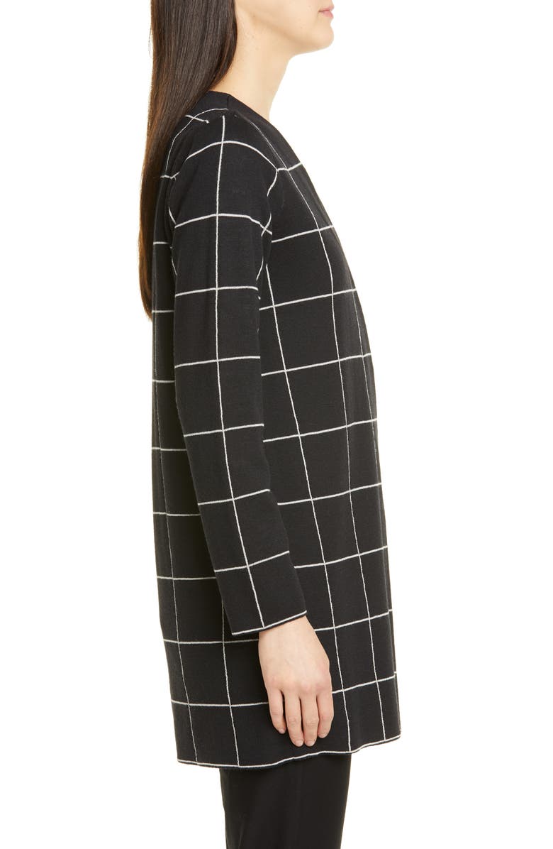 Eileen Fisher Check Wool Cardigan, Alternate, color, 