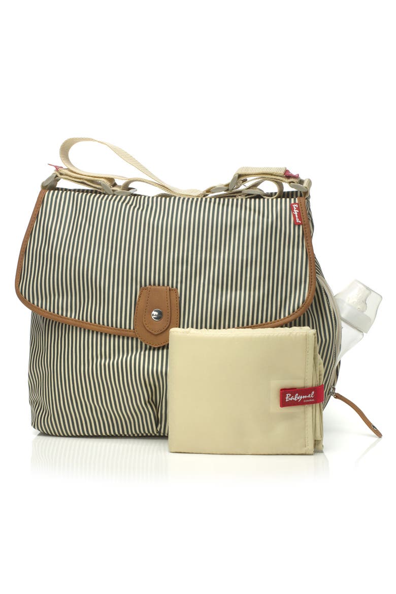 'Satchel' Diaper Bag, Alternate, color, NAVY STRIPE