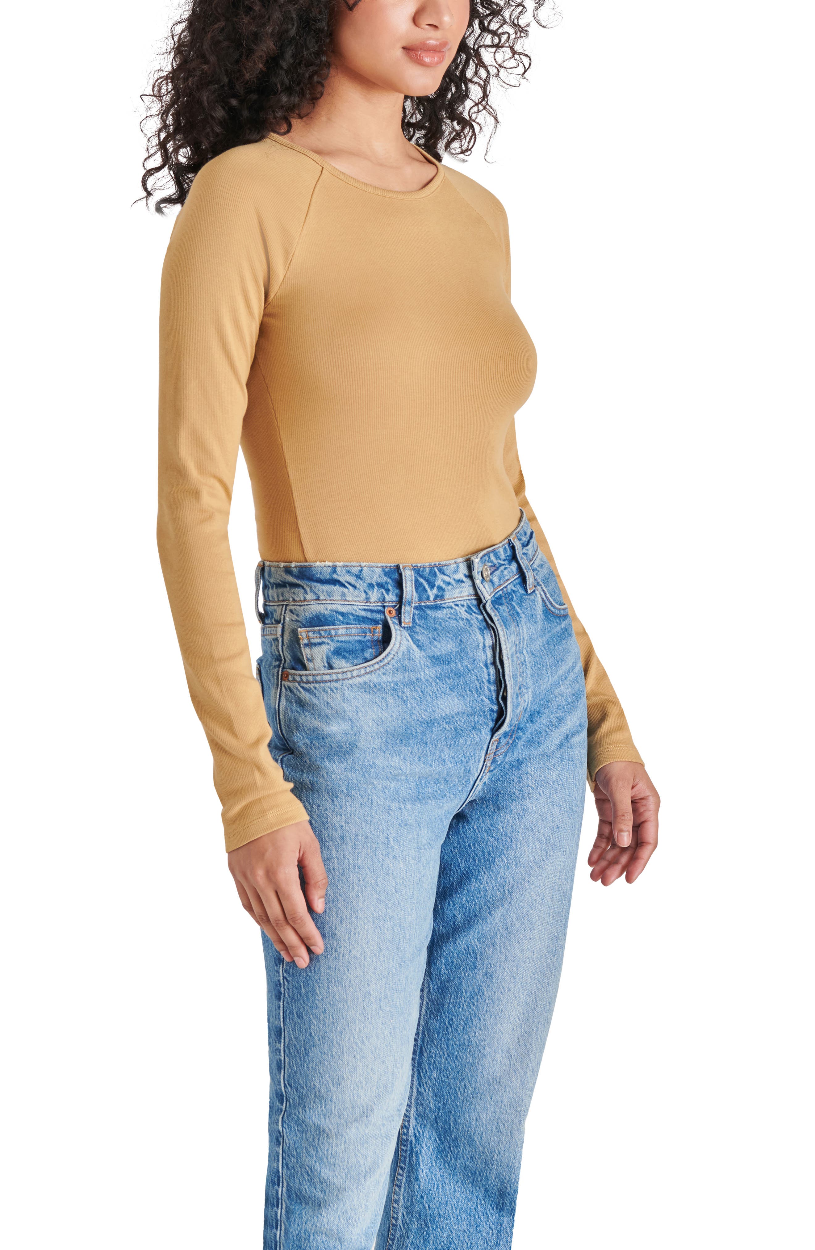 Steve Madden Long Raglan Sleeve Ribbed Bodysuit (Women) | Nordstromrack
