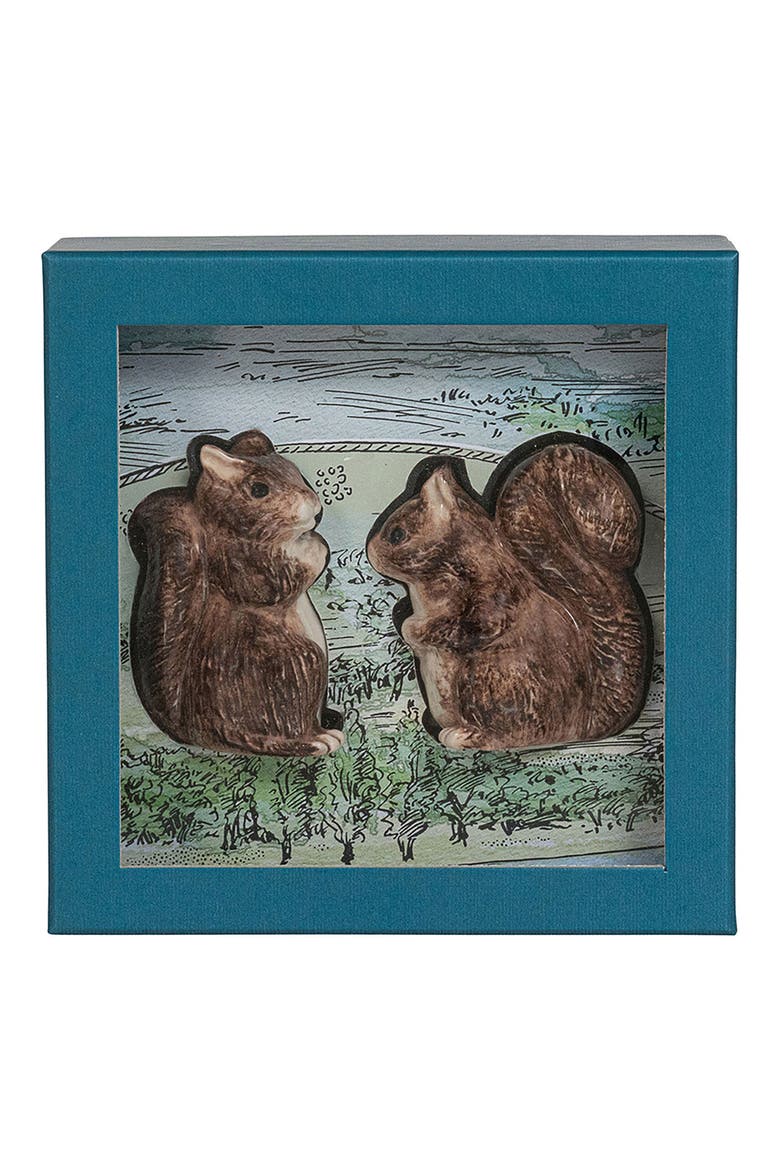 Clever Creatures Squirrel Salt & Pepper Shaker Set, Alternate, color, WALNUT