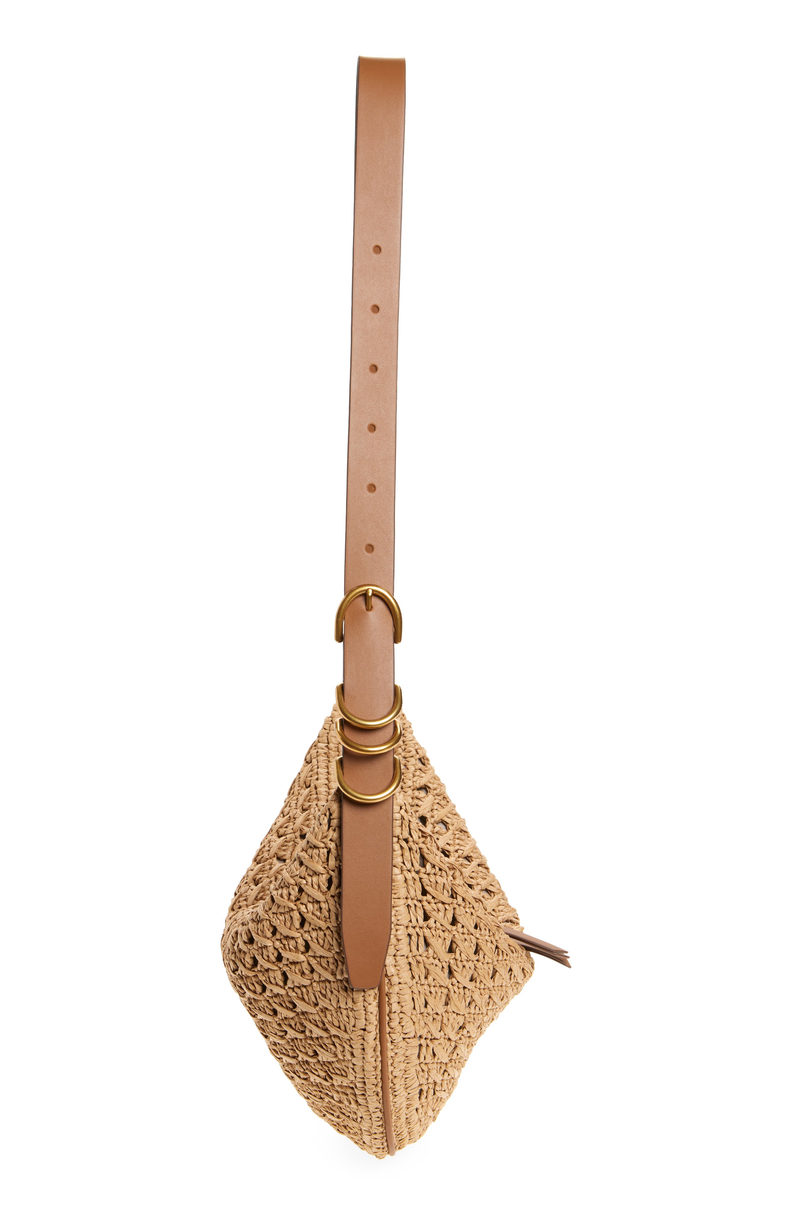 rag & bone Medium Mercer Woven Straw Hobo Bag, Alternate, color, 
