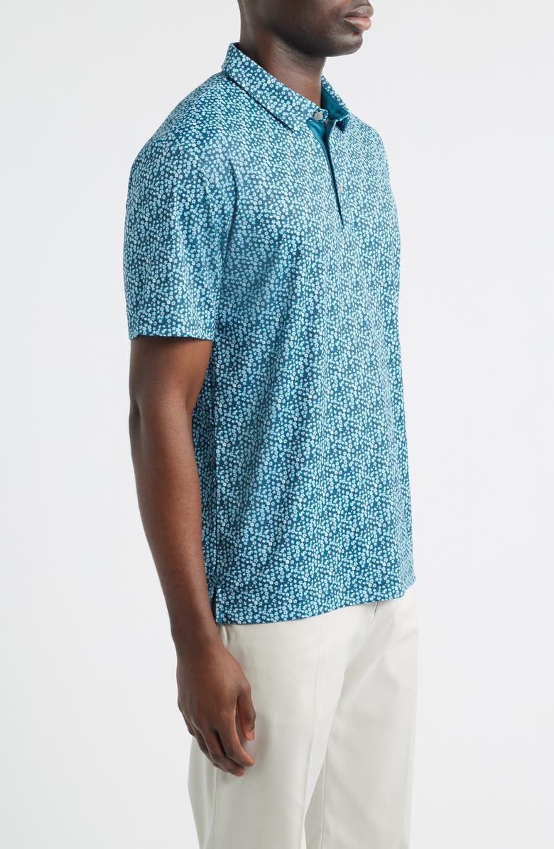 Swannies Ridge Floral Performance Golf Polo, Alternate, color, Deep-Lake