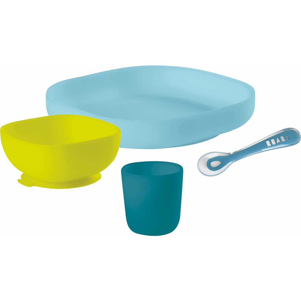 BEABA 4-Piece Silicone Suction Baby Feeding Set in Rain  product