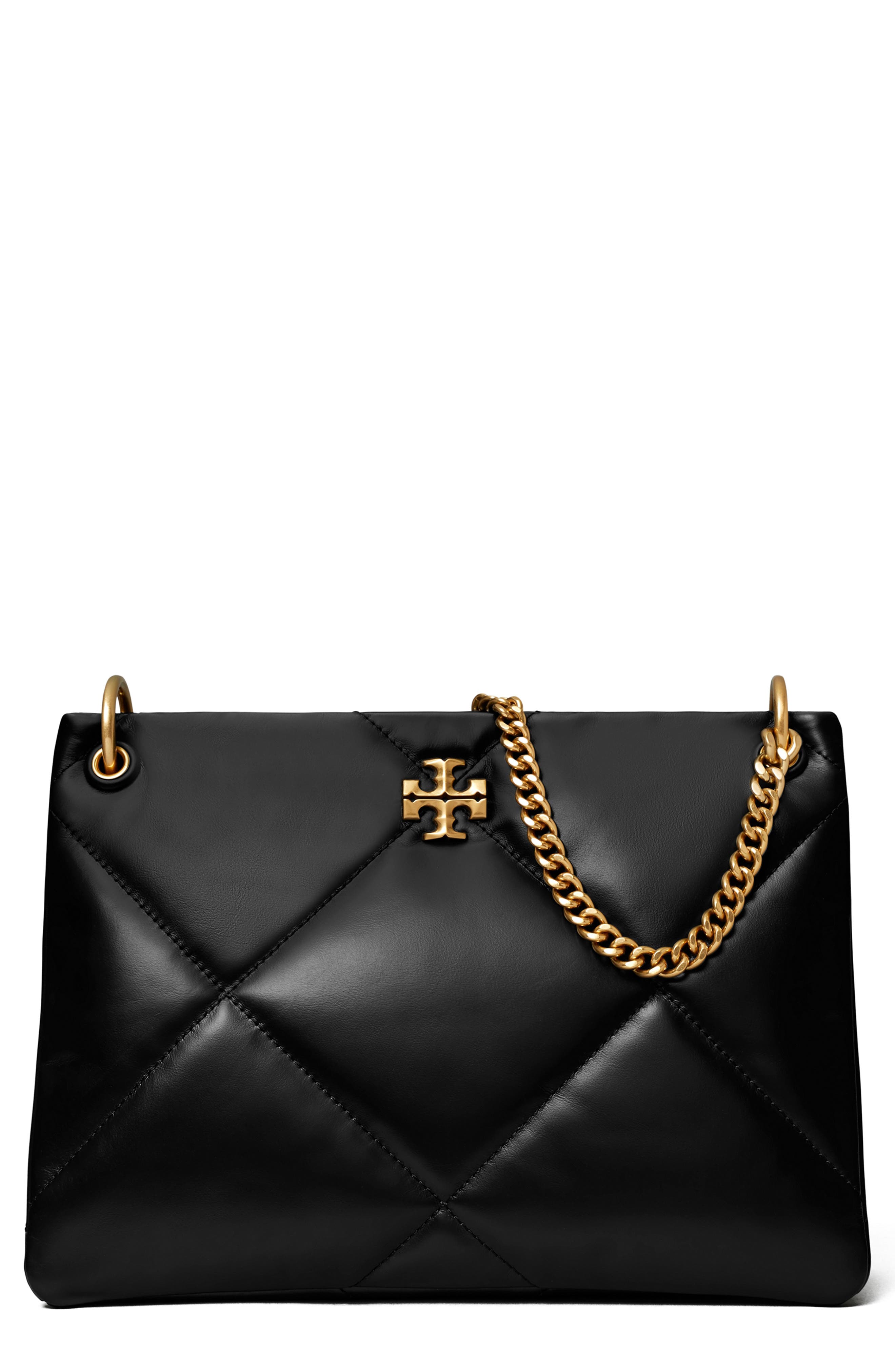Small Kira Diamond Quilted Leather Shoulder Bag, Main, color, BLACK