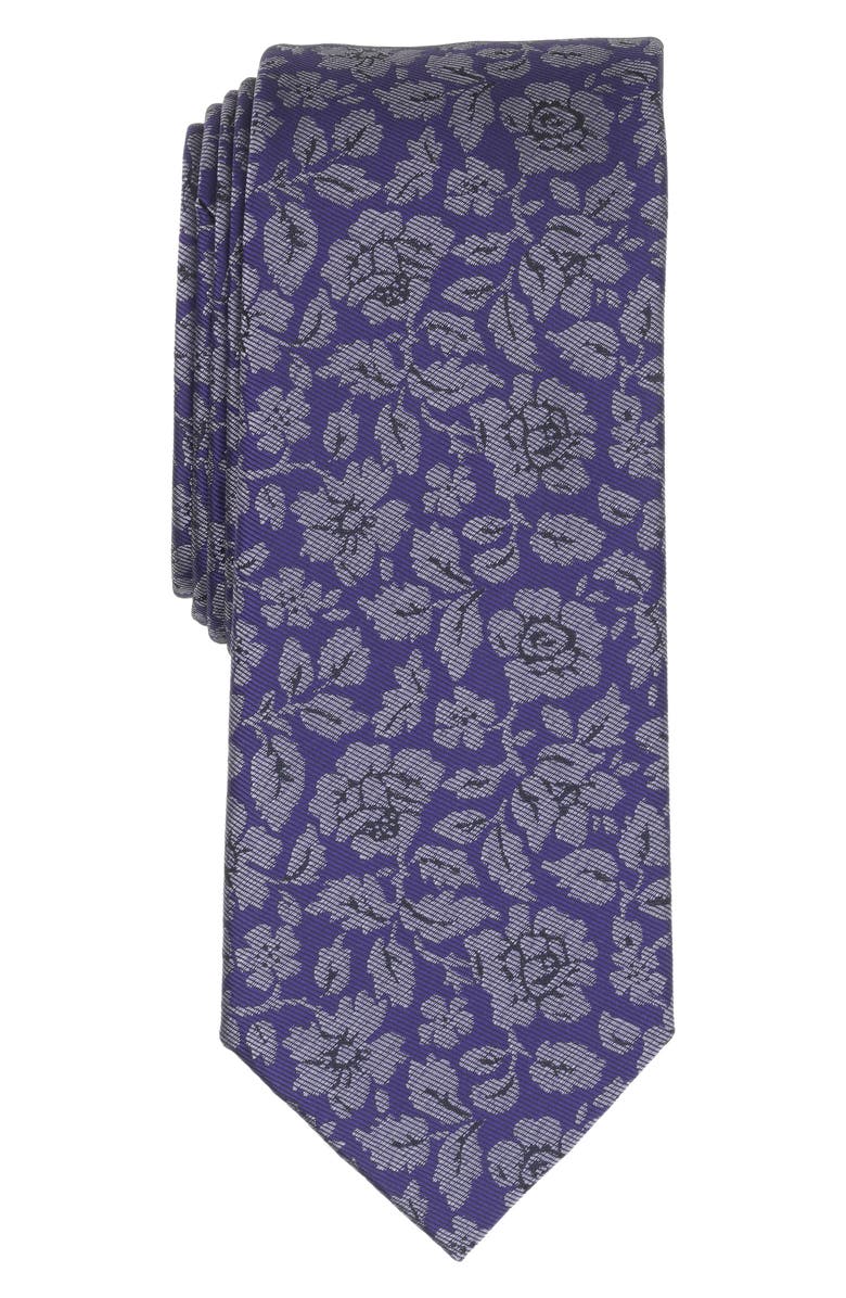 Original Penguin Formal Floral Tie, Main, color, Purple