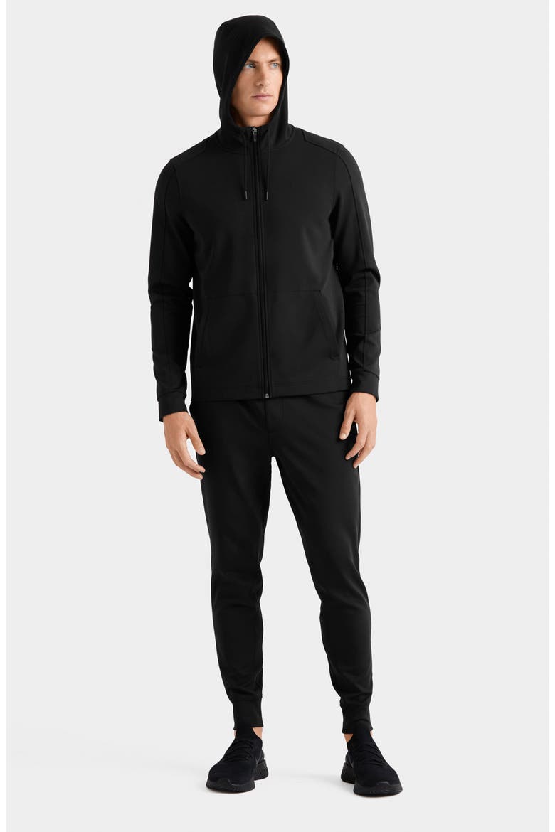 Spar Zip-Up Hoodie, Alternate, color, BLACK