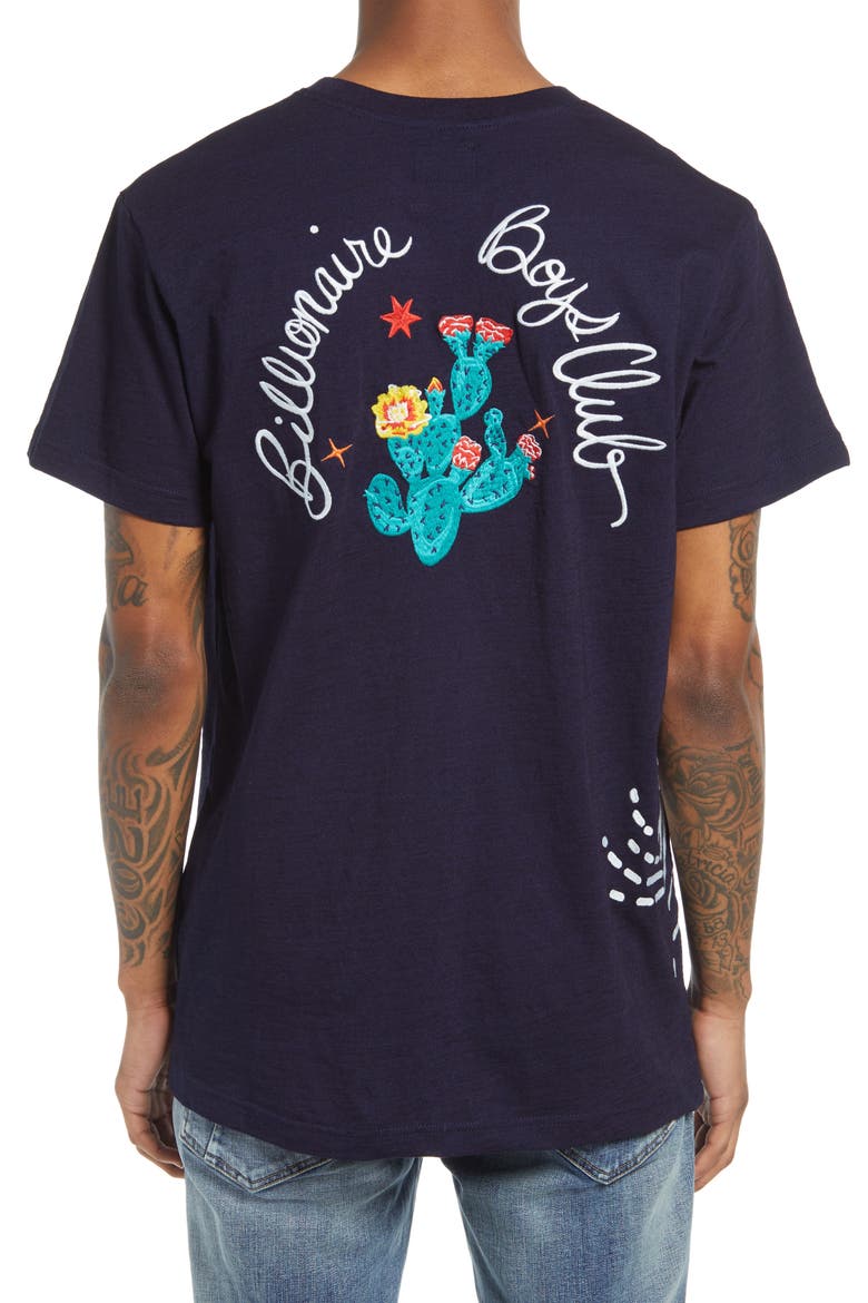 Men's Embroidered Short Sleeve Tee, Alternate, color, INDIGO