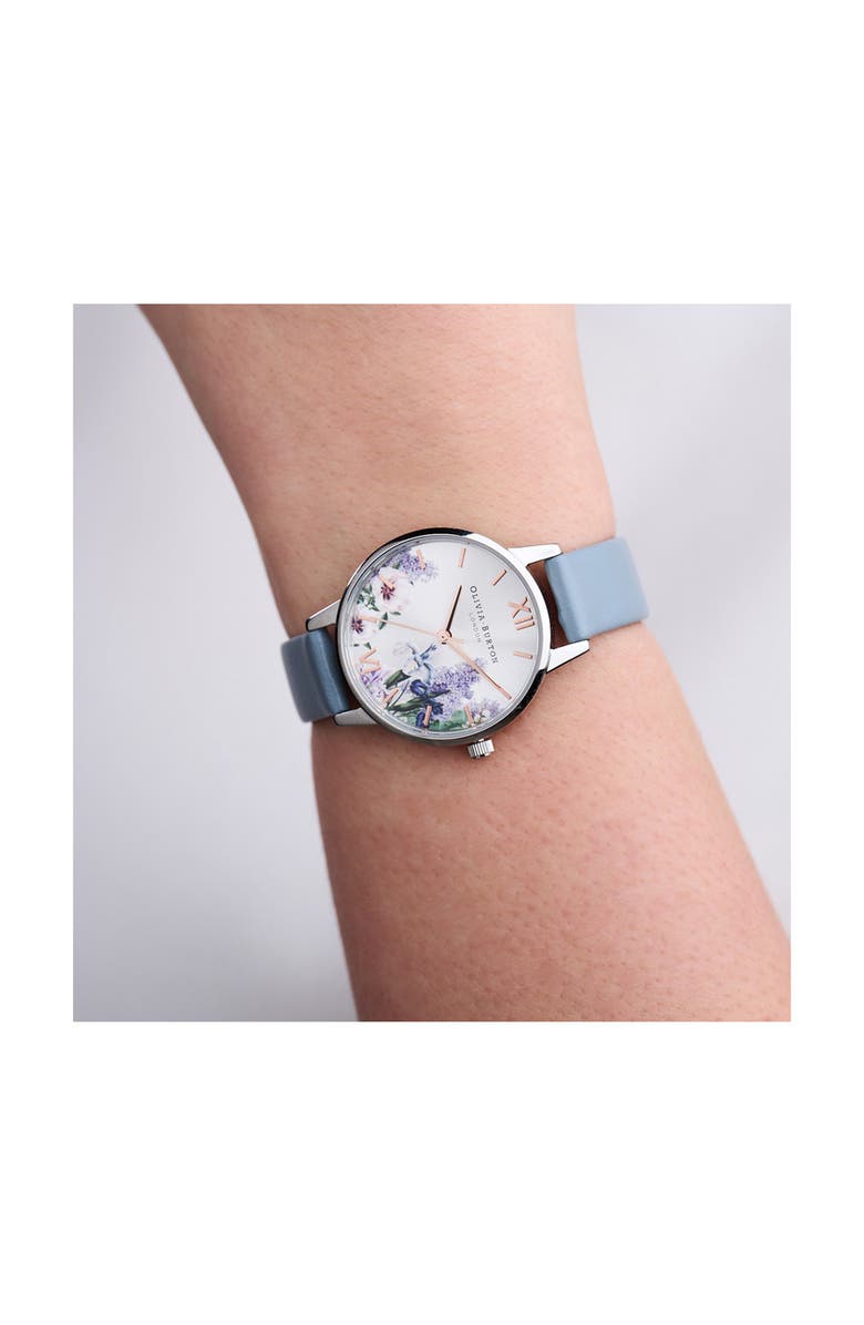 Olivia Burton Secret Garden Leather Strap Watch, 30mm, Alternate, color,