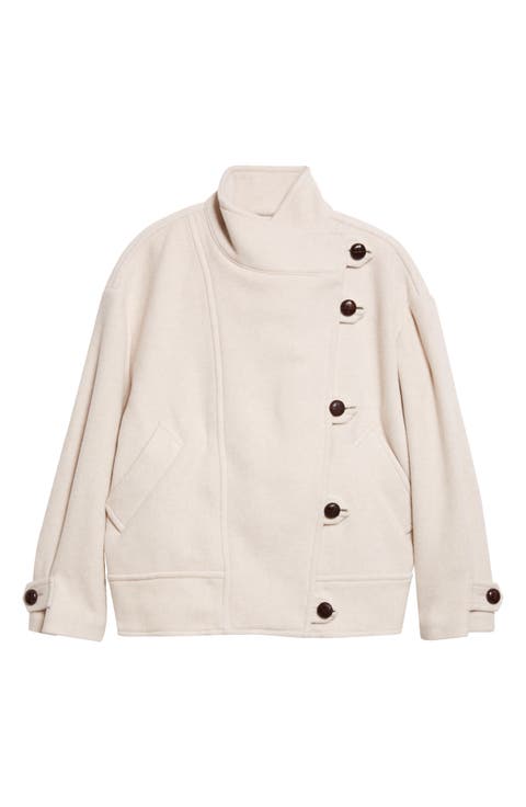 コート Isabel Marant Sand Wool Blend Fiby Coat 89bfd8996c5e223ca8089bb3651fa6