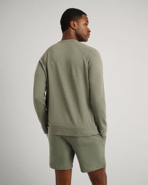 Onia Slub Terry Crewneck Sweater In Green