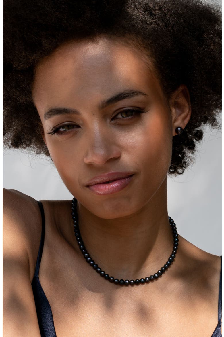 Timeless Peacock Freshwater Pearl Necklace, Alternate, color, Sterling Silver