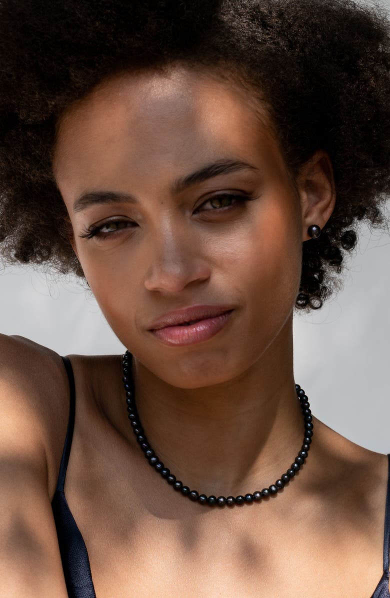 Dower & Hall Timeless Peacock Freshwater Pearl Necklace, Alternate, color, Sterling Silver