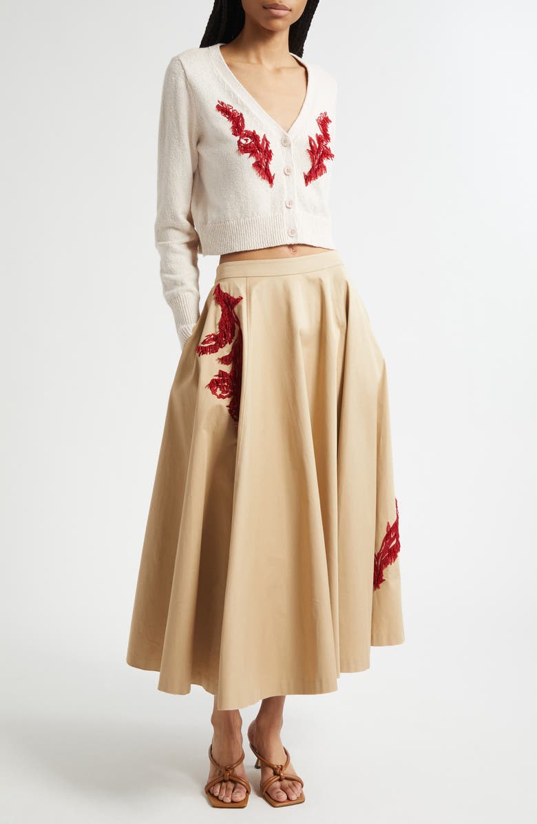 Cinq à Sept Nikko Beaded Crop Cardigan, Alternate, color, Gardenia