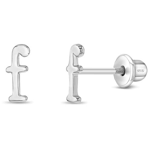 In Season Jewelry Polished Initial Letters Earrings in Letter F at Nordstrom