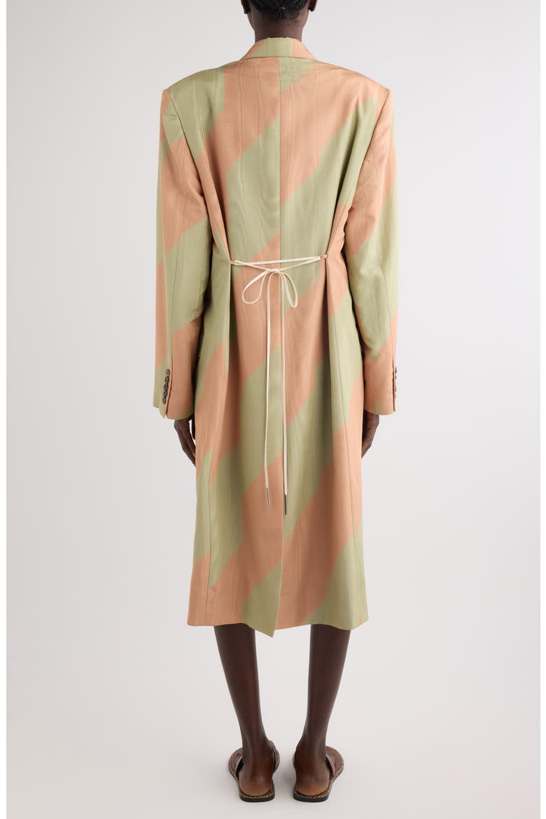 Broken Stripe Print Cotton Moiré Ottoman Coat, Alternate, color, PISTACHE