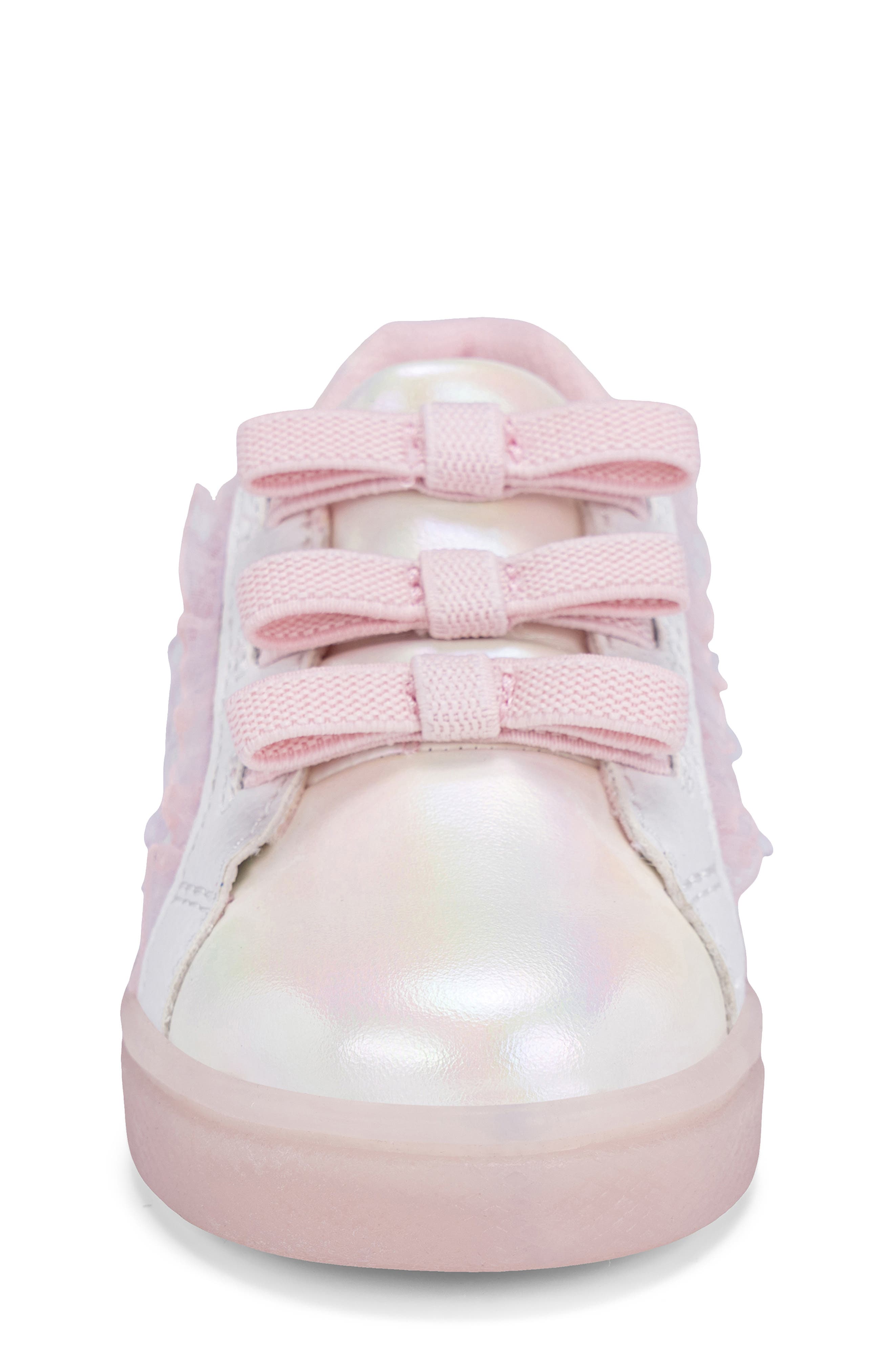 Kids' Lighted Bow Sneaker, Alternate, color, WHITE/ PINK